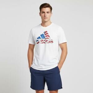 NWT adidas USA flag patriotic t-shirt Size large 100% cotton